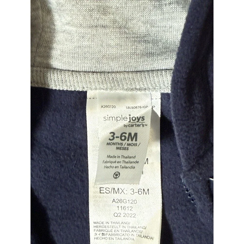 Simple Joys by Carter’s Baby Hoodie Jacket Navy Blue 3–6 Months